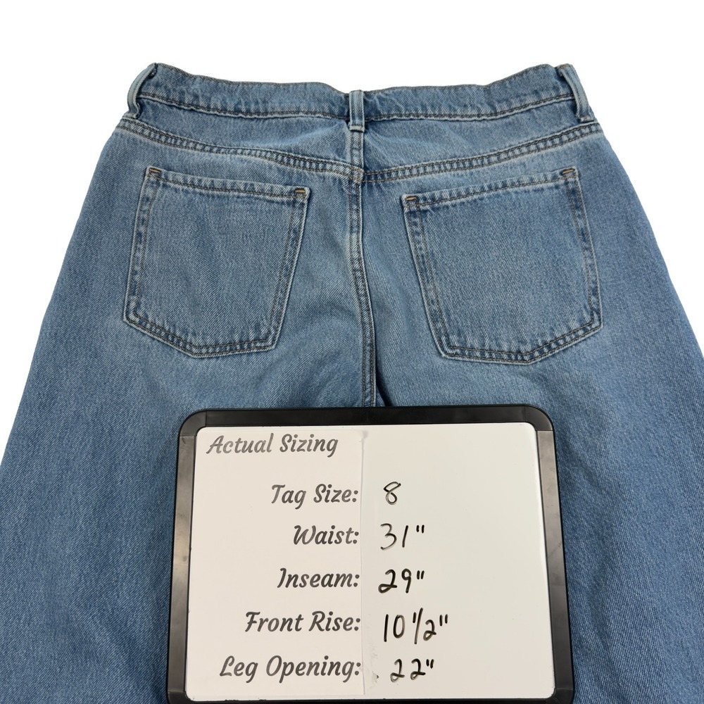 Old Navy Baggy Wide Leg Mid Rise Denim Jeans Womens Size 8 (31x29 Fit) - Picture 3 of 10